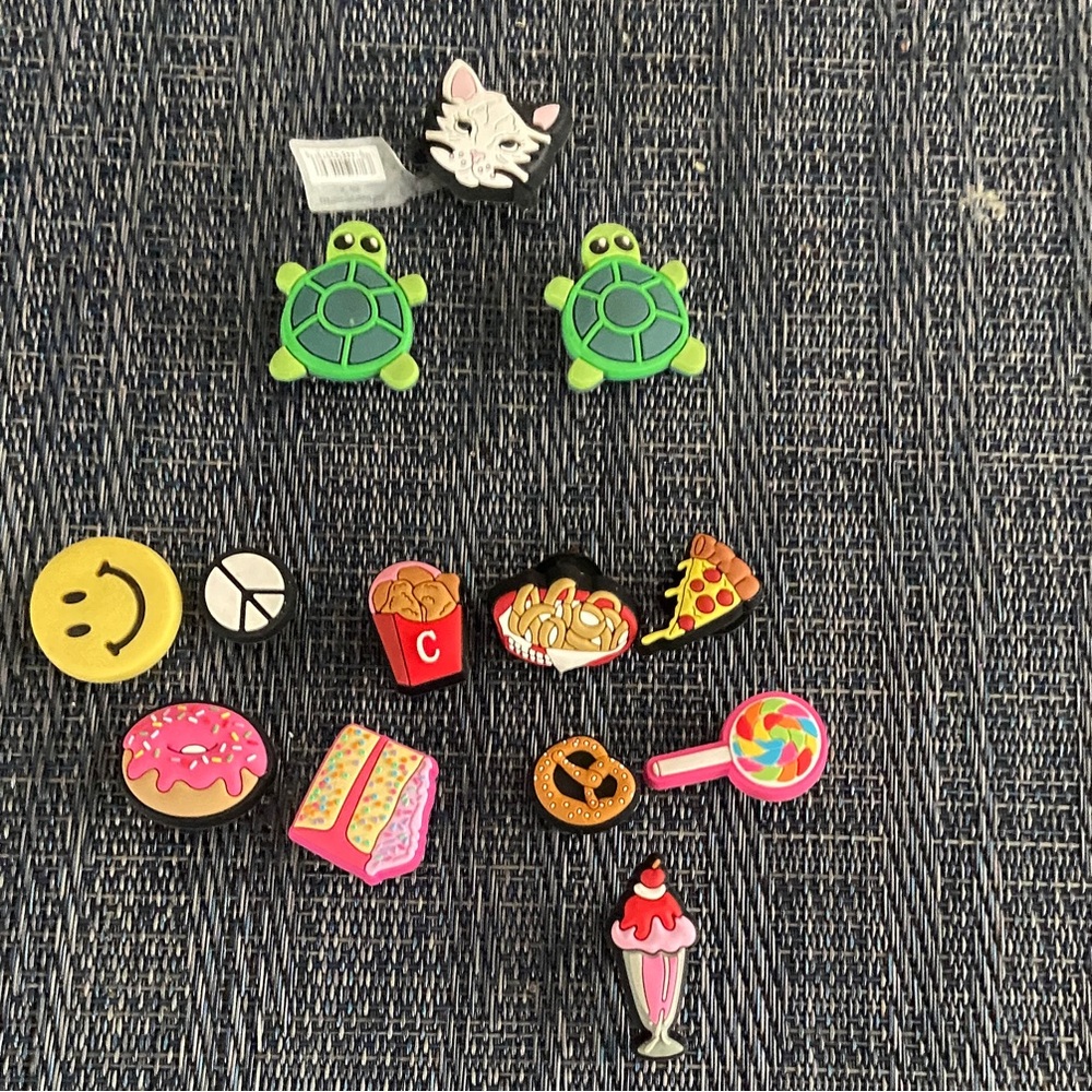 Colorful Shoe crocs Charms Set of 13 food and animal